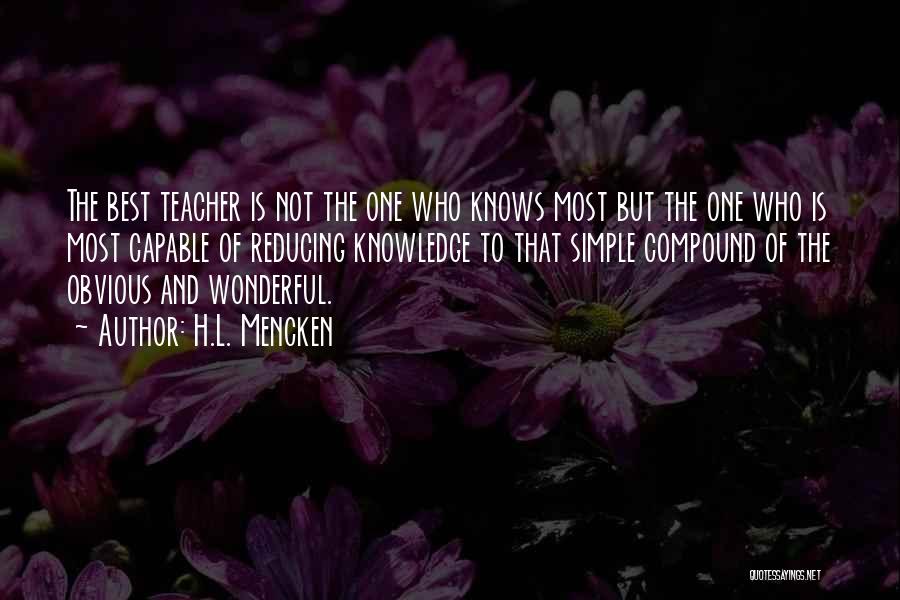 Best Teacher Quotes By H.L. Mencken