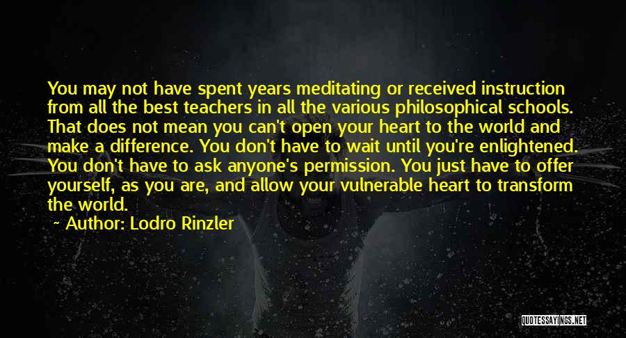 Best Teachers Quotes By Lodro Rinzler