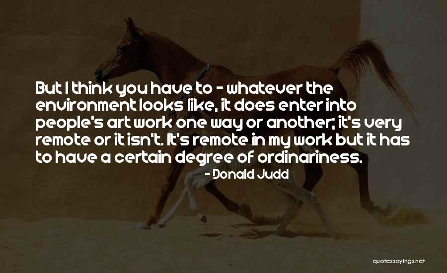 Best Work Environment Quotes By Donald Judd