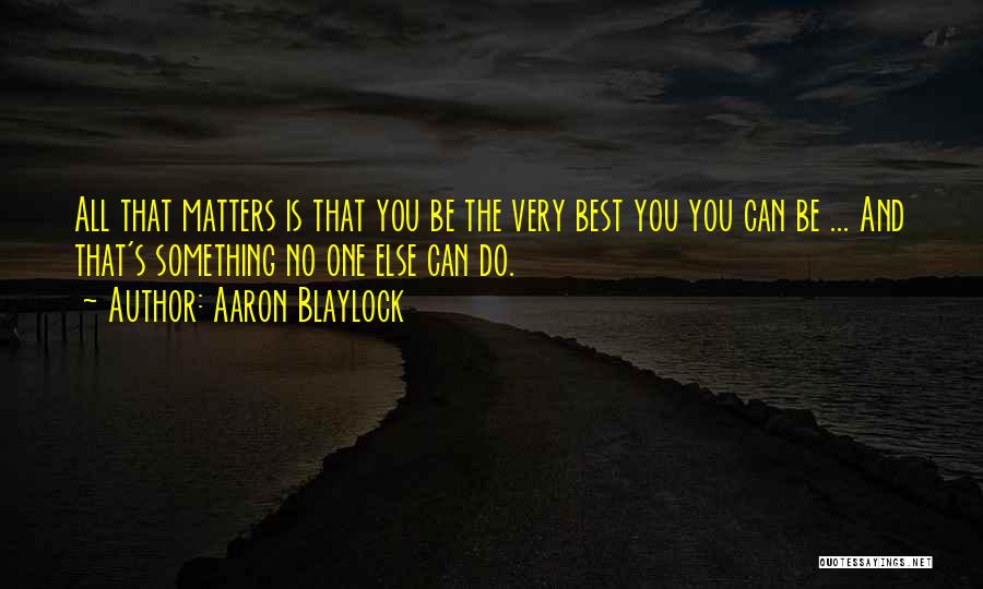 Best You Can Do Quotes By Aaron Blaylock