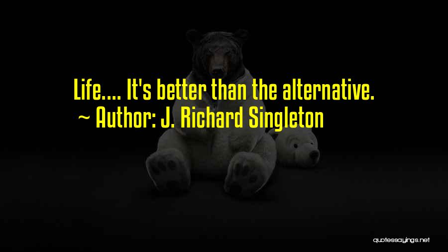 Better Than Life Quotes By J. Richard Singleton