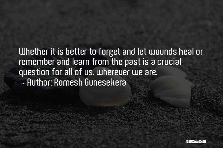Better To Forget The Past Quotes By Romesh Gunesekera