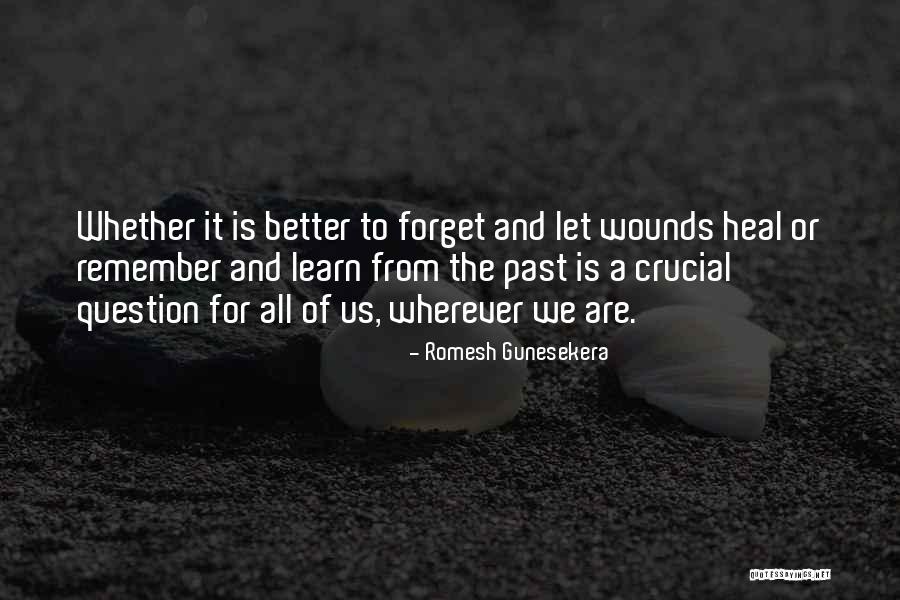 Better To Forget The Past Quotes By Romesh Gunesekera