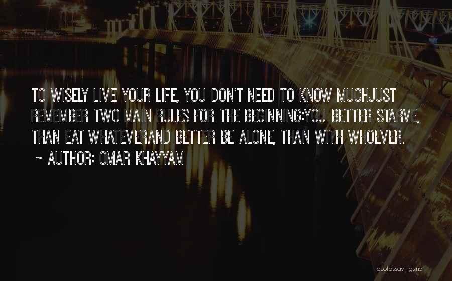 Better To Live Alone Quotes By Omar Khayyam