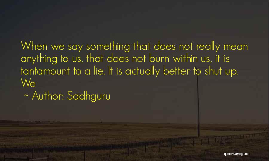Better To Not Say Anything Quotes By Sadhguru