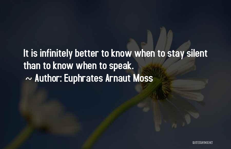 Better To Stay Silent Quotes By Euphrates Arnaut Moss