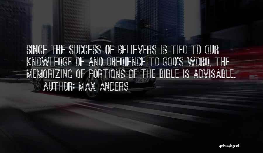 Bible And Success Quotes By Max Anders