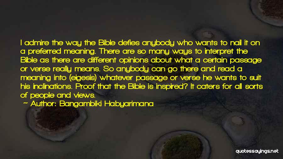 Bible Interpretation Quotes By Bangambiki Habyarimana