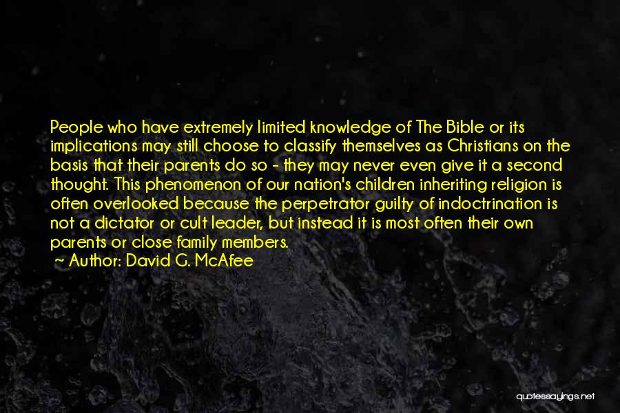 Bible Knowledge Quotes By David G. McAfee