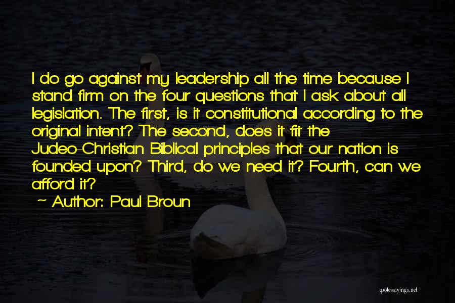 Bible Paul Quotes By Paul Broun