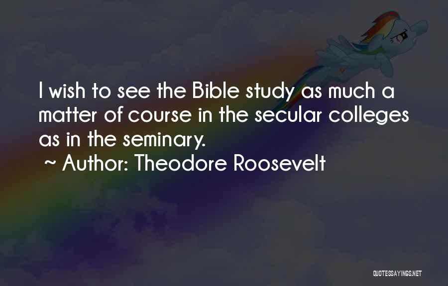 Bible Study Quotes By Theodore Roosevelt