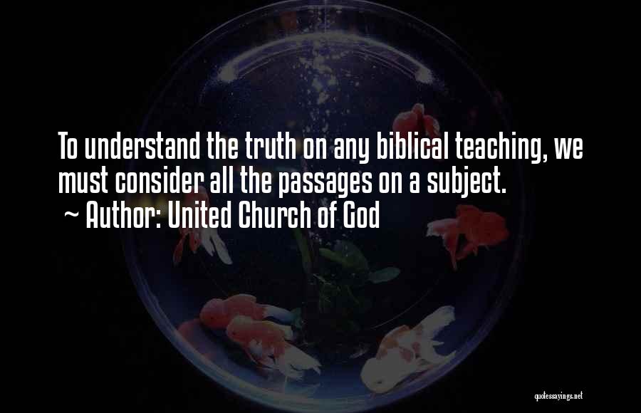 Biblical Truth Quotes By United Church Of God