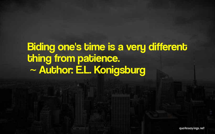 Biding Your Time Quotes By E.L. Konigsburg