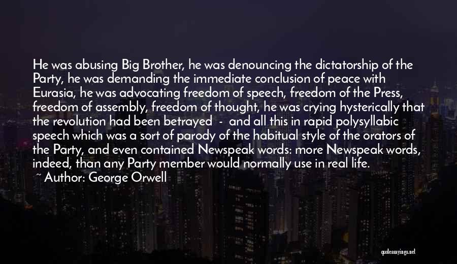 Big Brother Newspeak Quotes By George Orwell