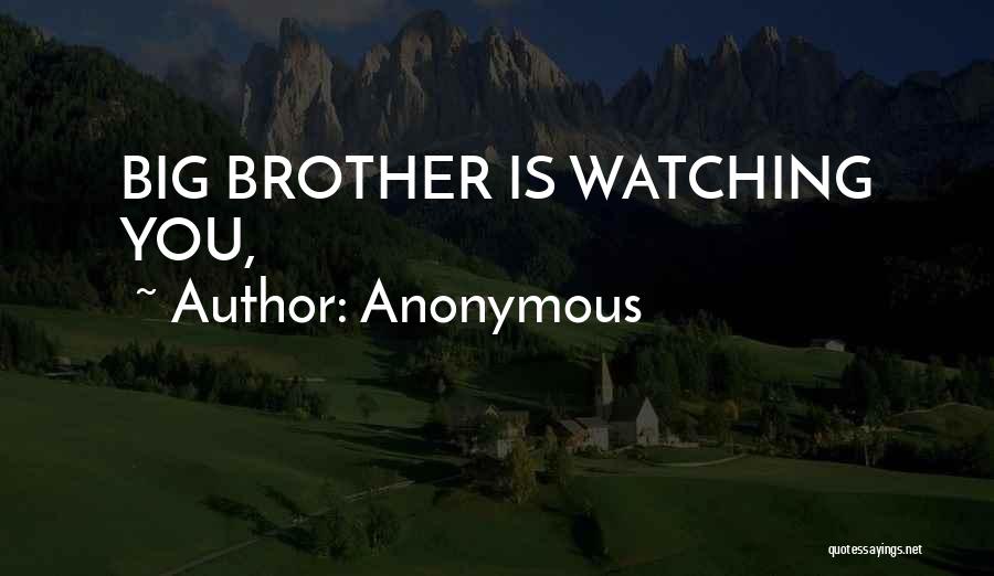 Big Brother Watching You Quotes By Anonymous