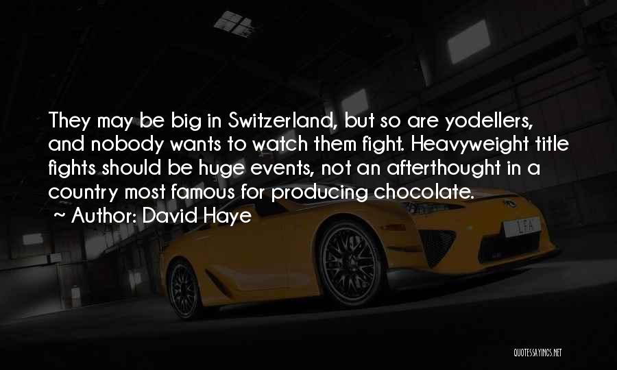 Big Events Quotes By David Haye