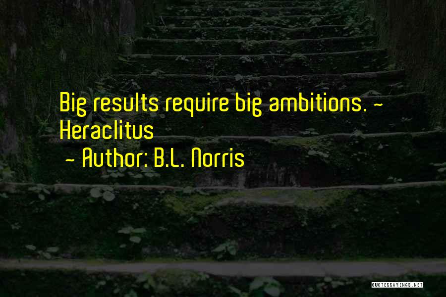 Big Results Quotes By B.L. Norris