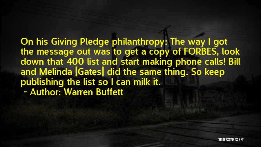 Bill Gates Philanthropy Quotes By Warren Buffett