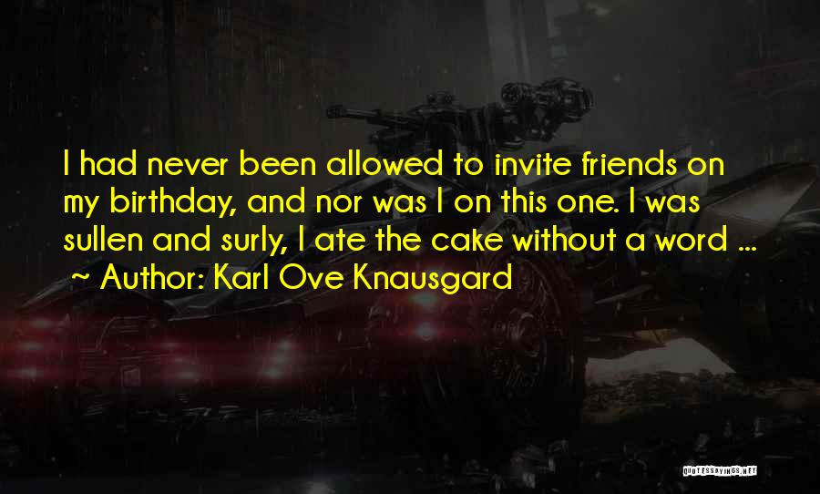 Birthday Cake And Quotes By Karl Ove Knausgard
