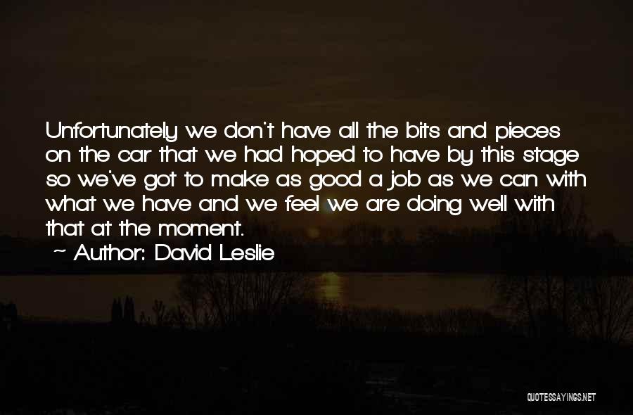 Bits And Pieces Quotes By David Leslie