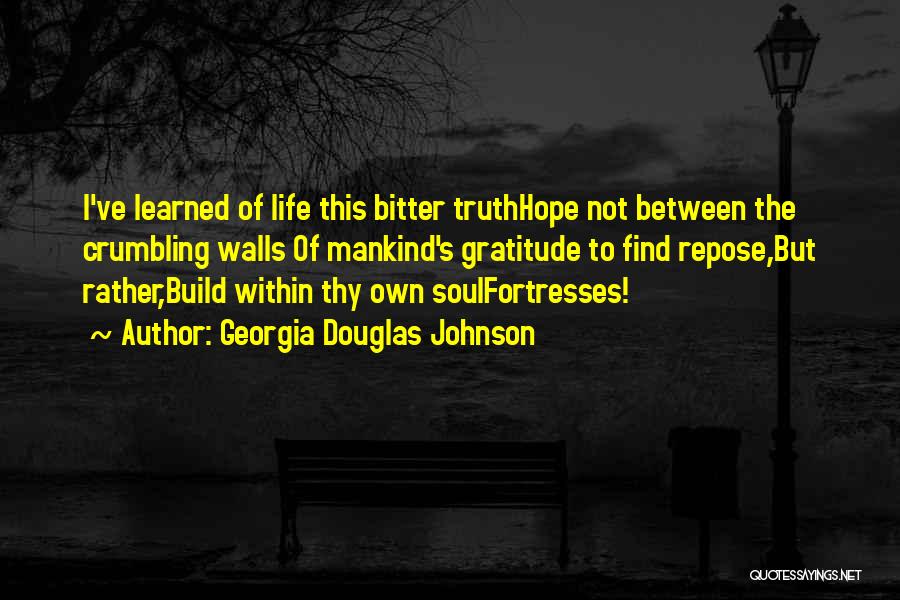 Bitter Truth Of Life Quotes By Georgia Douglas Johnson