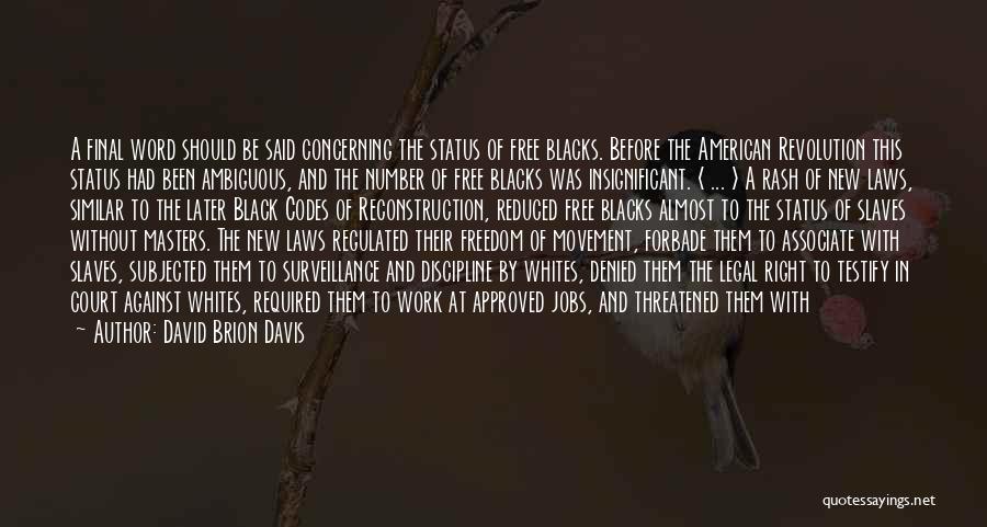 Black American History Quotes By David Brion Davis