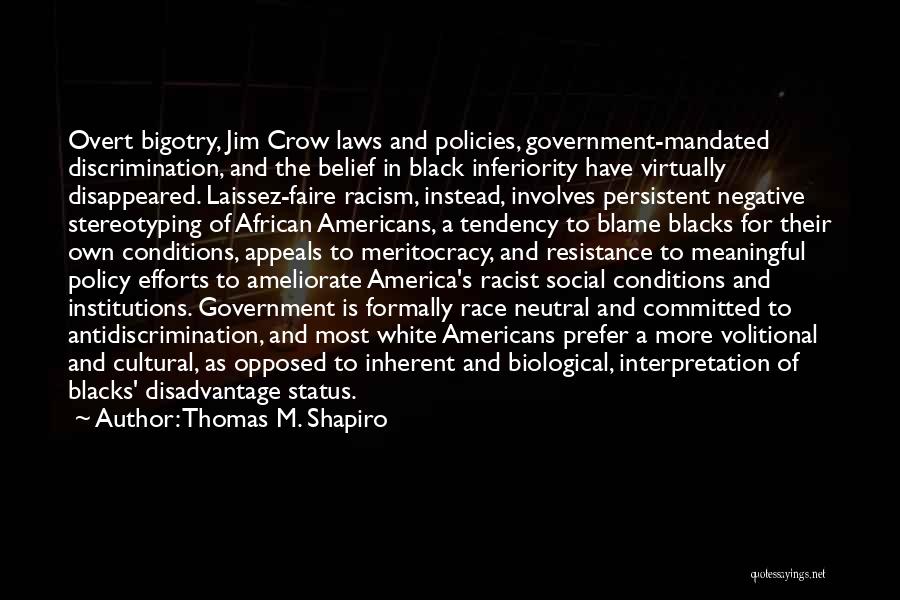 Black Racist Quotes By Thomas M. Shapiro