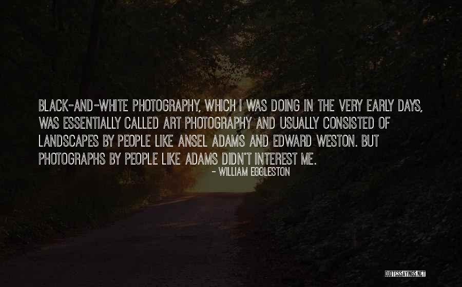 Black & White Photography Quotes By William Eggleston