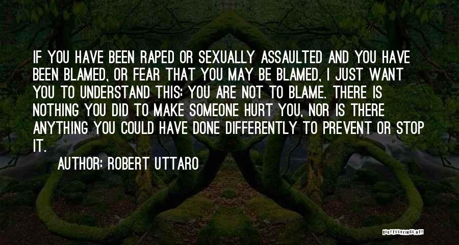 Blame And Hurt Quotes By Robert Uttaro