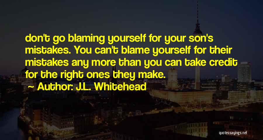 Blaming Others For Your Own Mistakes Quotes By J.L. Whitehead