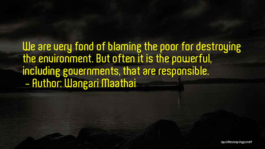 Blaming The Poor Quotes By Wangari Maathai