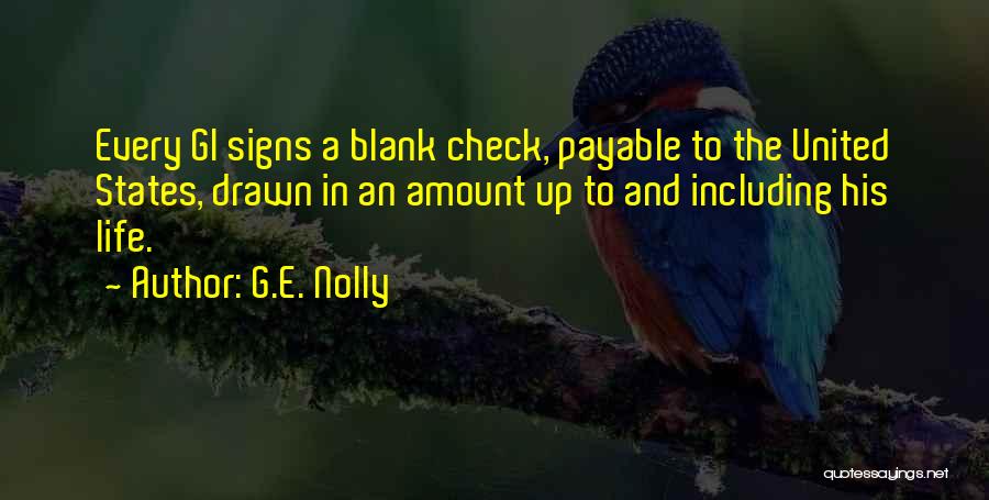 Blank Check Quotes By G.E. Nolly