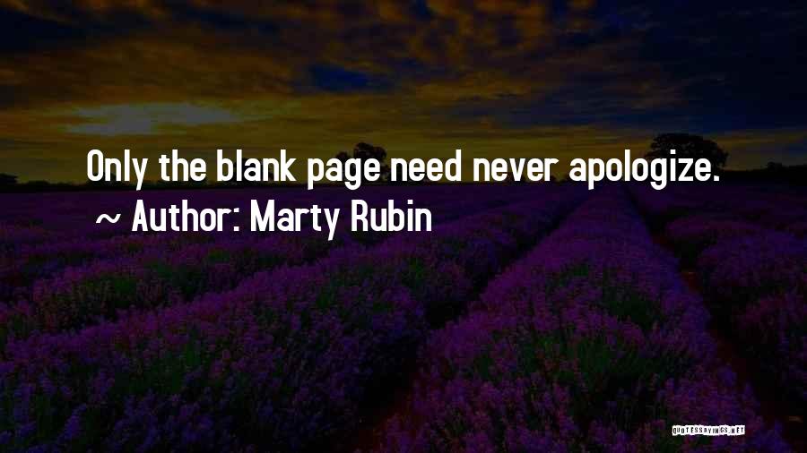 Blank Page Quotes By Marty Rubin
