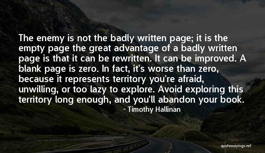 Blank Page Quotes By Timothy Hallinan