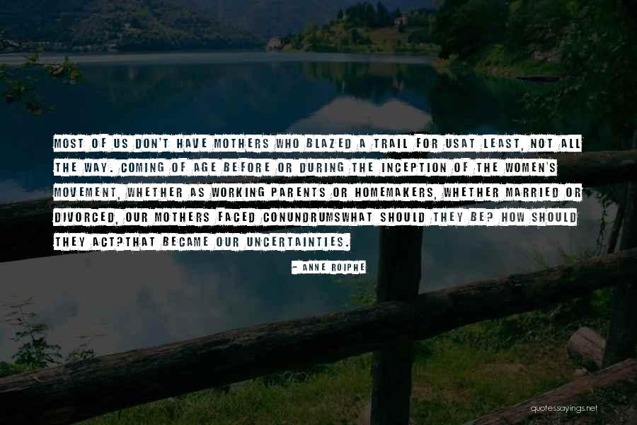 Blazed A Trail Quotes By Anne Roiphe Blazed A Trail Quotes By Anne Roiphe