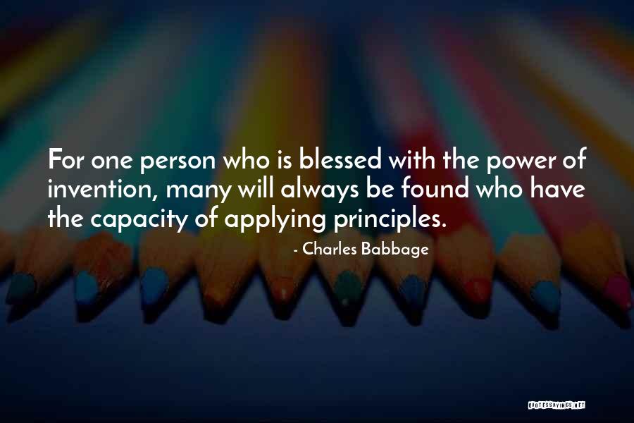 Blessed Person Quotes By Charles Babbage