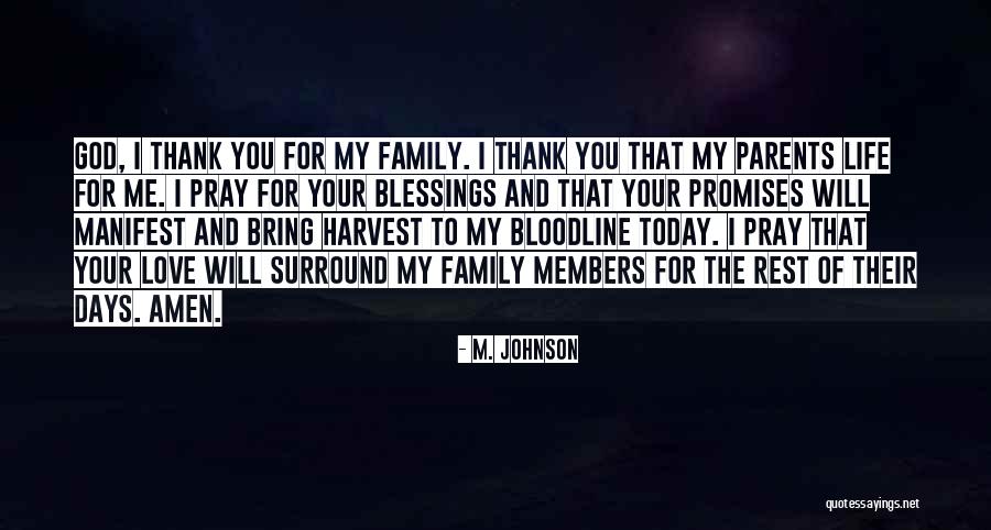 Blessings And Family Quotes By M. Johnson Blessings And Family Quotes By M. Johnson