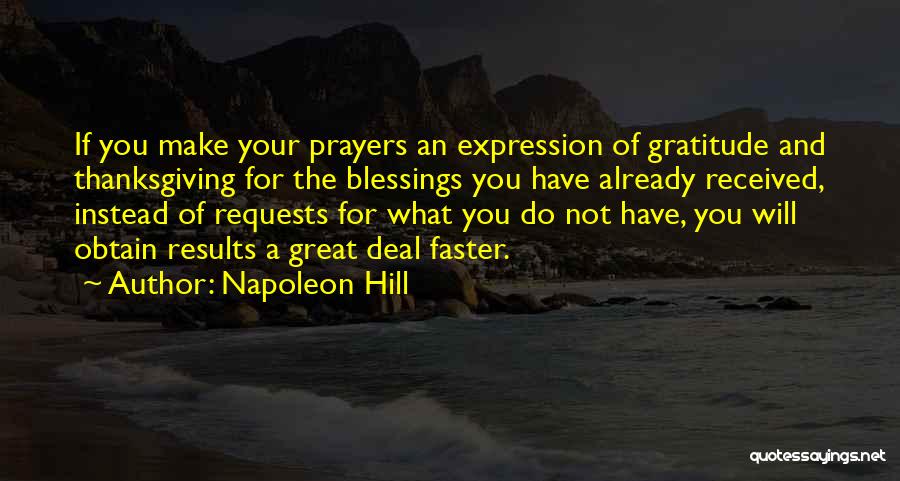 Blessings Thanksgiving Quotes By Napoleon Hill