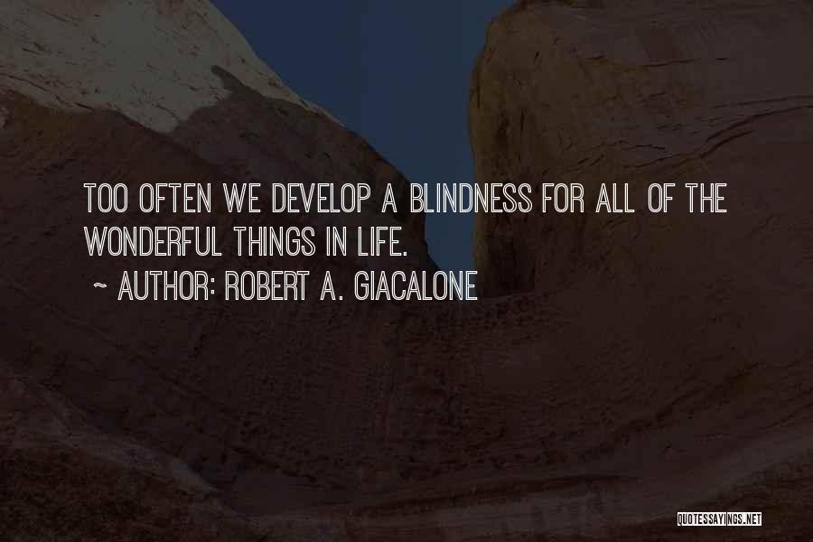 Blindness In Life Quotes By Robert A. Giacalone