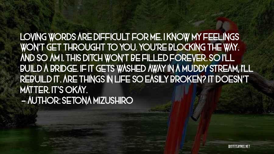 Blocking Out Feelings Quotes By Setona Mizushiro
