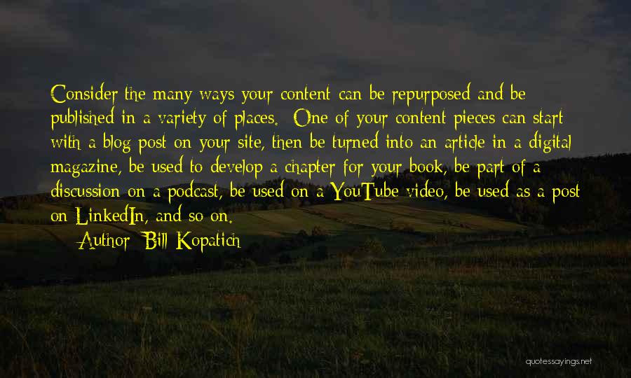 Blog Article Quotes By Bill Kopatich