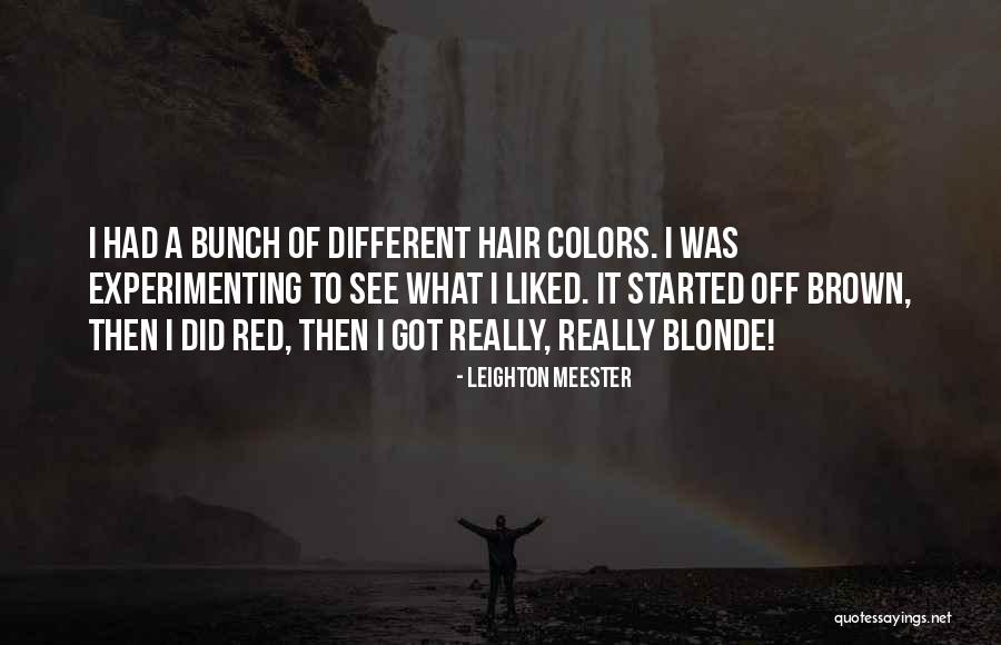 Blonde Hair Quotes By Leighton Meester