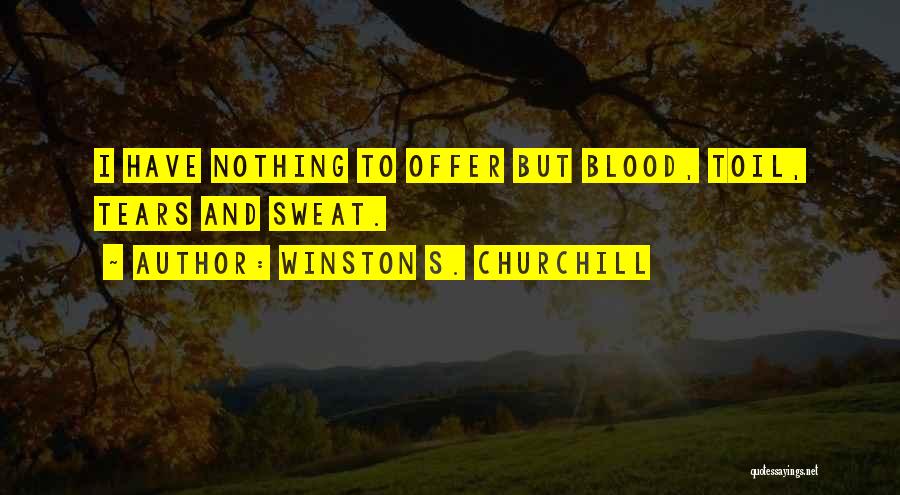 Blood Sweat Quotes By Winston S. Churchill