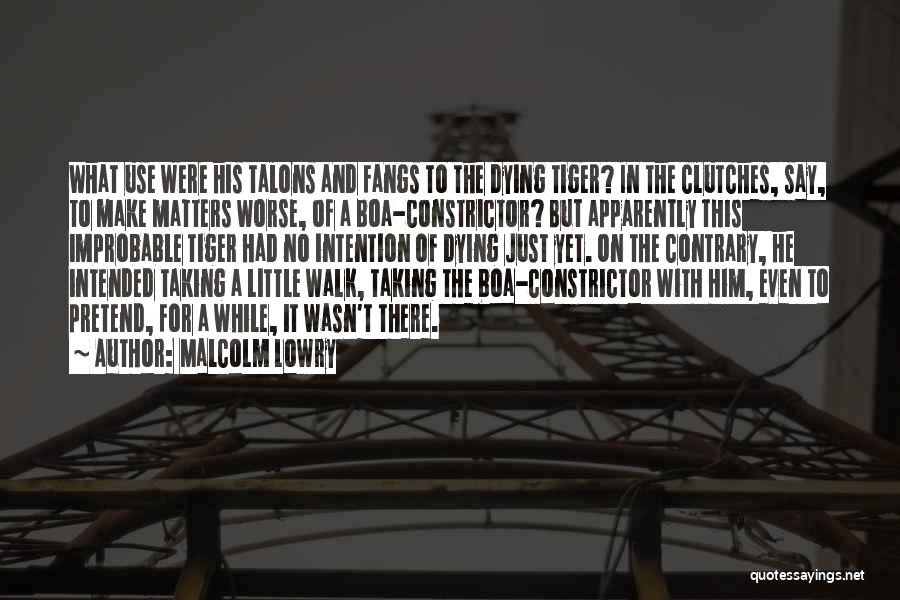 Boa Constrictor Quotes By Malcolm Lowry