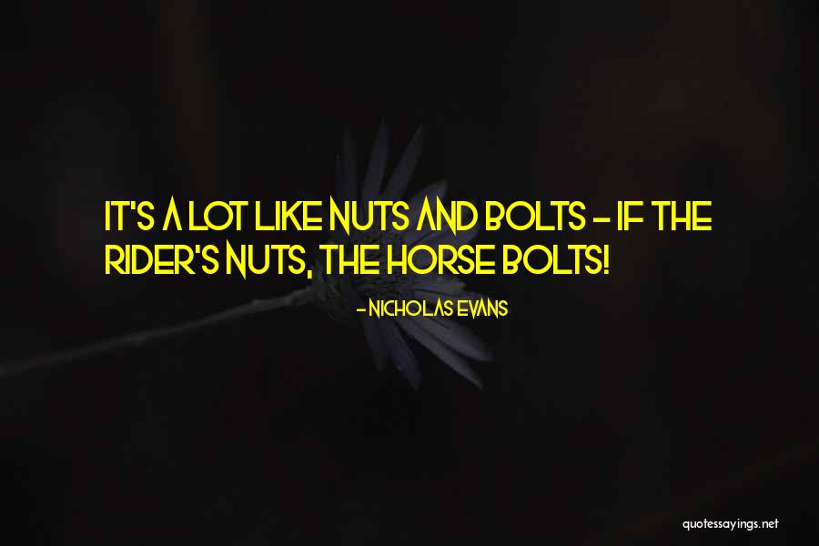 Bolts And Nuts Quotes By Nicholas Evans