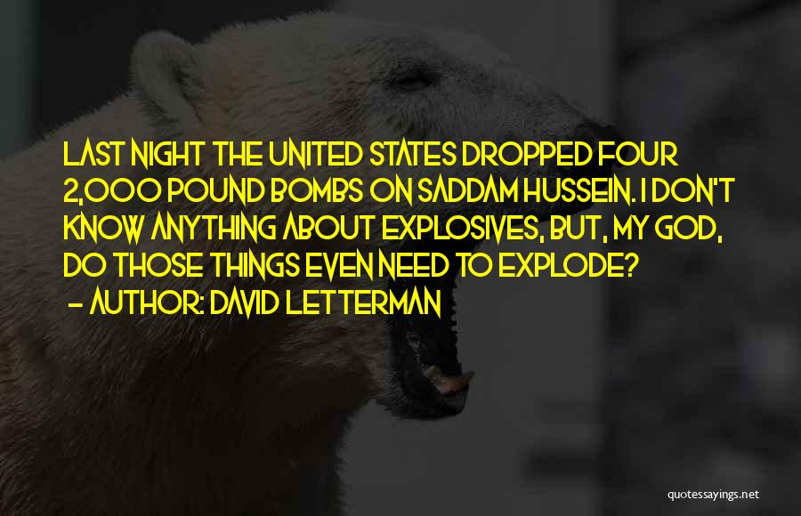 Bombs Quotes By David Letterman