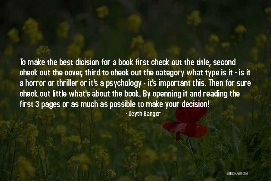Book By Cover Quotes By Deyth Banger Book By Cover Quotes By Deyth Banger