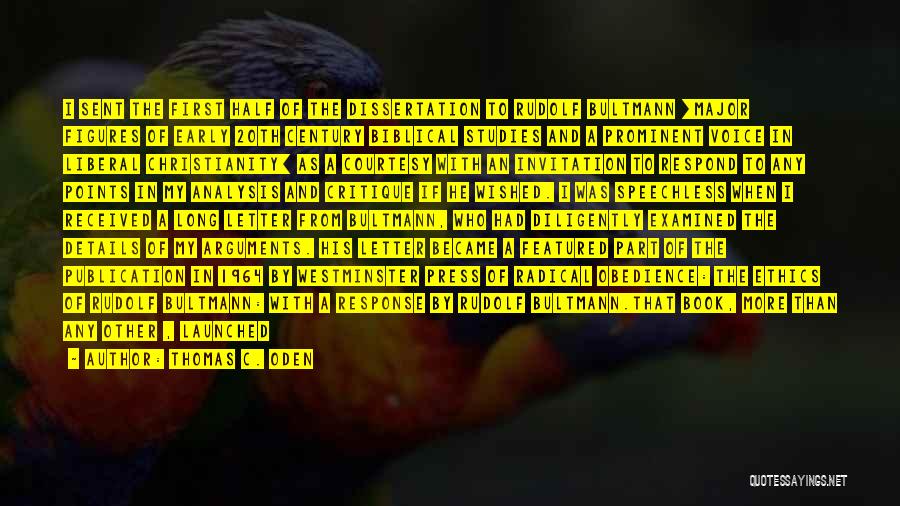 Book Critique Quotes By Thomas C. Oden Book Critique Quotes By Thomas C. Oden