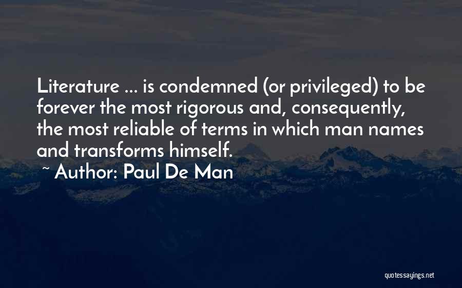 Book Names Quotes By Paul De Man