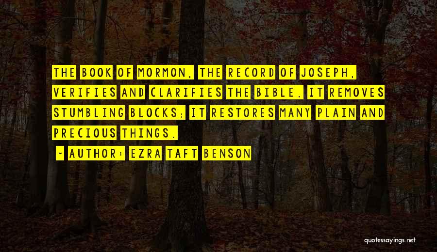 Book Of Mormon Quotes By Ezra Taft Benson